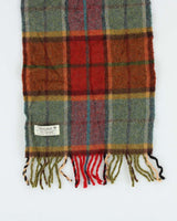 Vintage 1990s John Hanley Woven In Ireland Tartan Lambswool Scarf