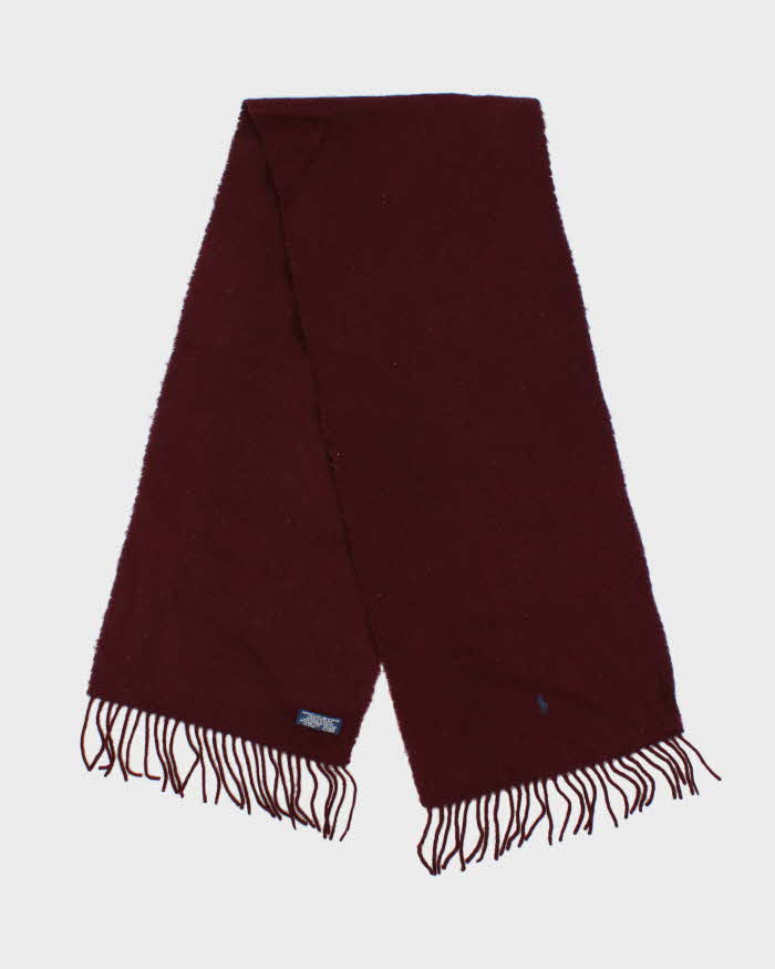 Vintage Y2K 00s Polo Ralph Lauren Made In Scotland Fringed Lambswool Scarf