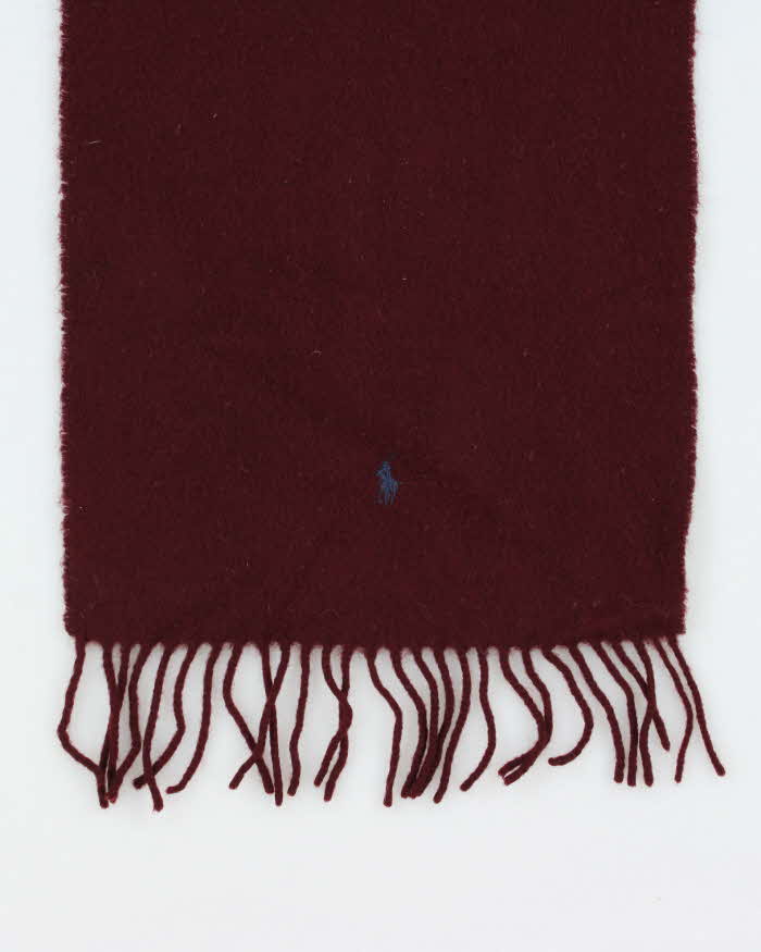 Vintage Y2K 00s Polo Ralph Lauren Made In Scotland Fringed Lambswool Scarf