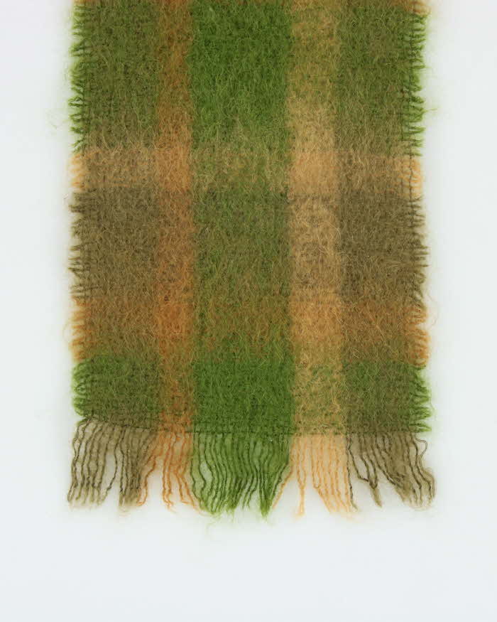 Vintage 1990s Cushendale Made In Ireland Mohair Tartan Scarf