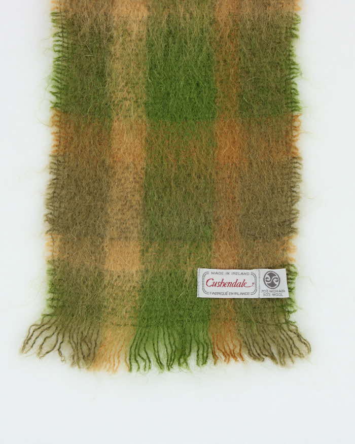 Vintage 1990s Cushendale Made In Ireland Mohair Tartan Scarf