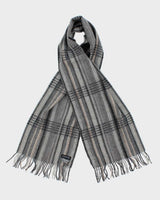 Vintage 1990s London Fog Cashmere Wool Blend Check Fringed Scarf