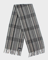 Vintage 1990s London Fog Cashmere Wool Blend Check Fringed Scarf