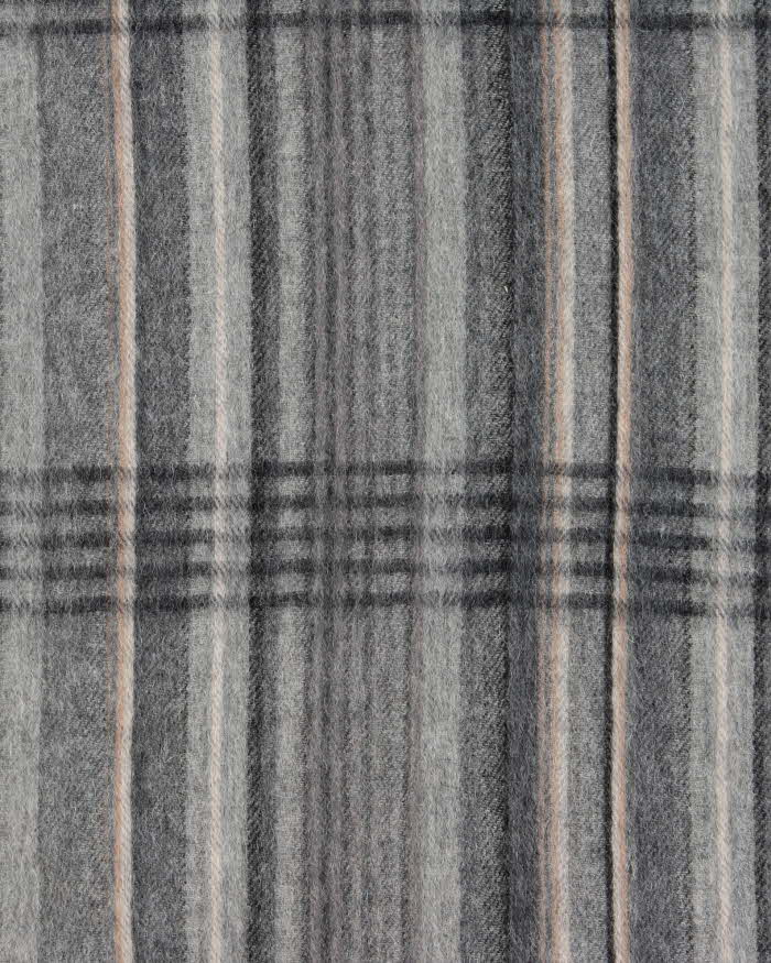 Vintage 1990s London Fog Cashmere Wool Blend Check Fringed Scarf