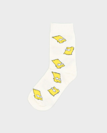 Bart Simpson White Socks - One Size