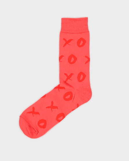 XO Pink &amp; Red Socks - One Size