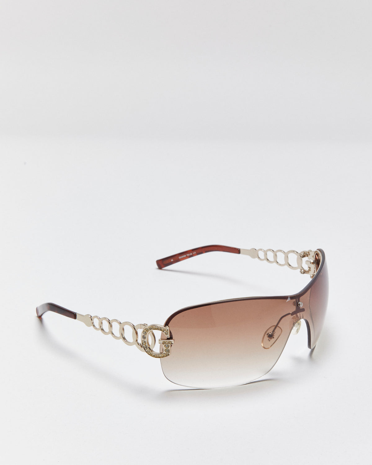 Vintage Y2K 00s Guess Rimless Rhinestone Wrap Sunglasses