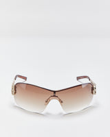 Vintage Y2K 00s Guess Rimless Rhinestone Wrap Sunglasses