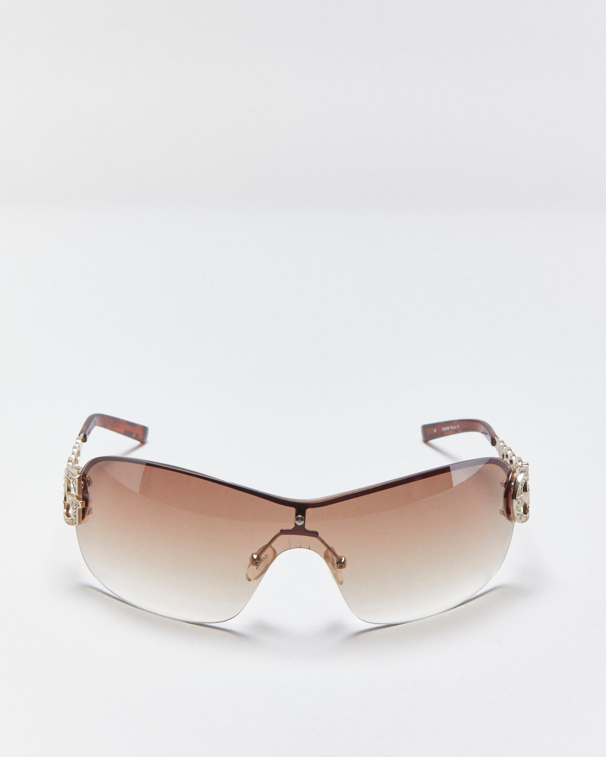 Vintage Y2K 00s Guess Rimless Rhinestone Wrap Sunglasses