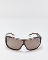 Vintage Y2K 00s DKNY Tortoise Shell Wrap Sunglasses