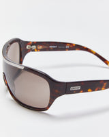 Vintage Y2K 00s DKNY Tortoise Shell Wrap Sunglasses