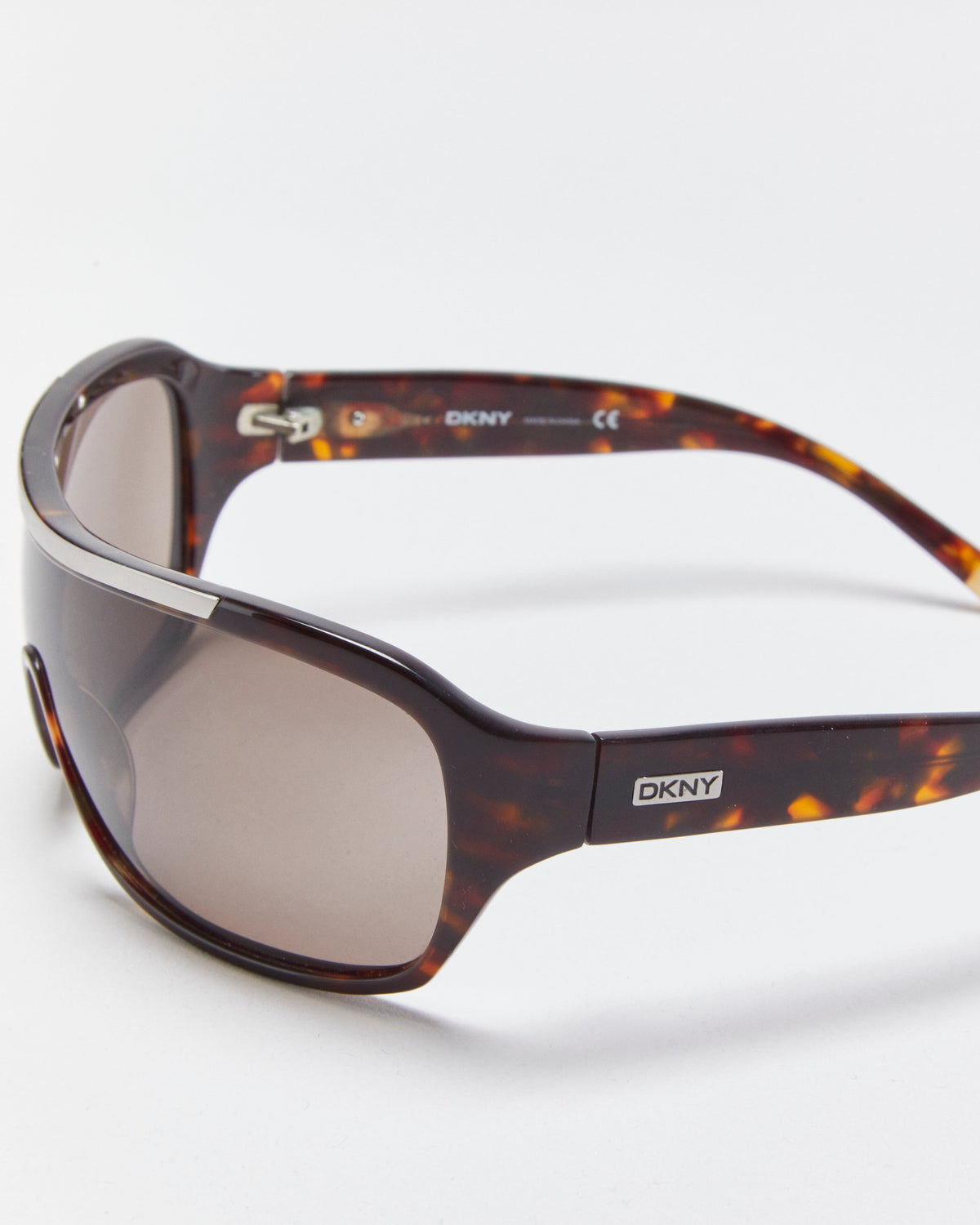 Vintage Y2K 00s DKNY Tortoise Shell Wrap Sunglasses