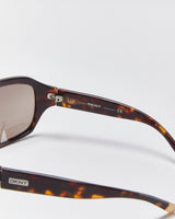 Vintage Y2K 00s DKNY Tortoise Shell Wrap Sunglasses