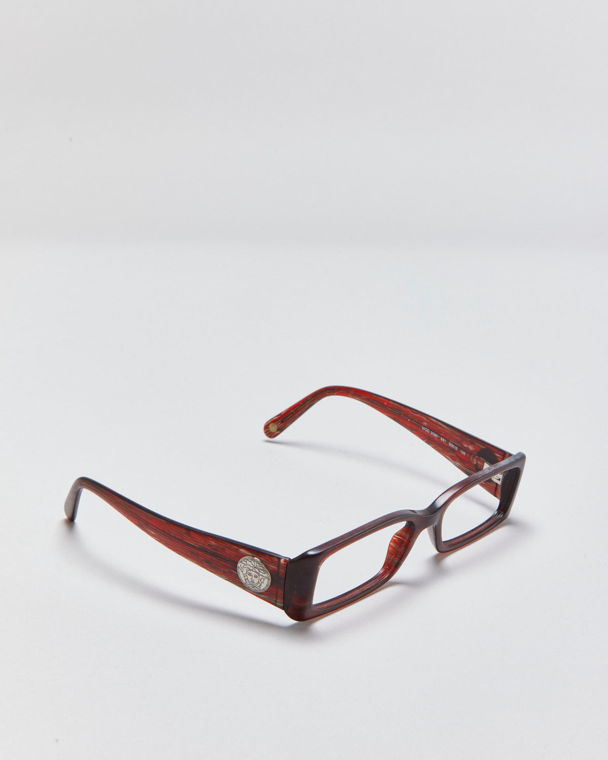 Vintage Y2K 00s Versace Patterned Slim Rectangle Glasses Frames