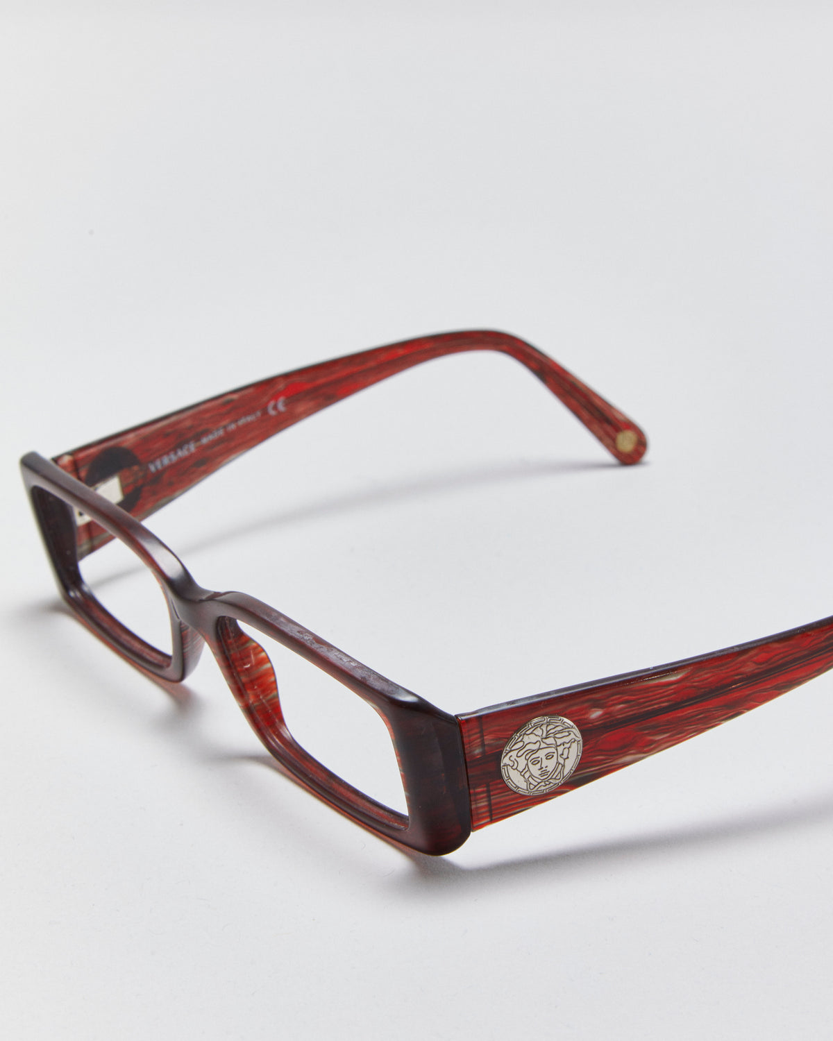 Vintage Y2K 00s Versace Patterned Slim Rectangle Glasses Frames