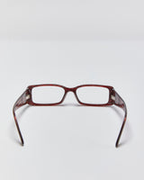 Vintage Y2K 00s Versace Patterned Slim Rectangle Glasses Frames