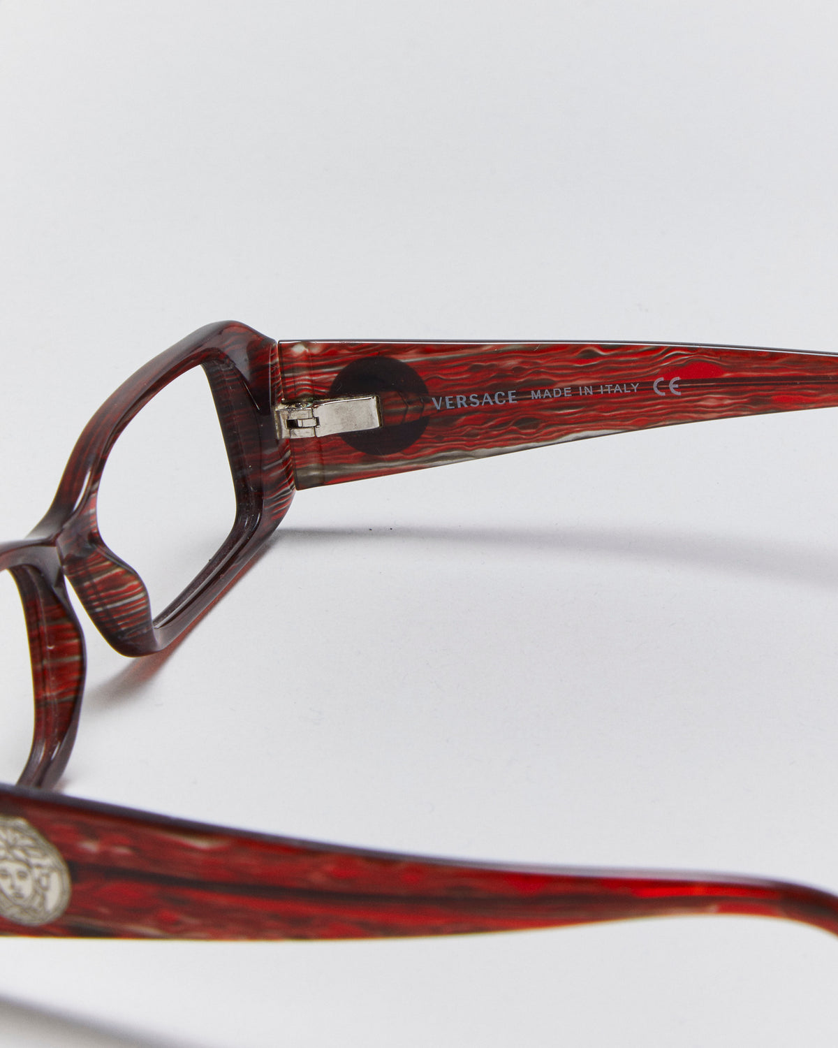 Vintage Y2K 00s Versace Patterned Slim Rectangle Glasses Frames
