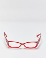 Vintage Y2K 00s Fendi Translucent Red Slim Rectangle Glasses Frames