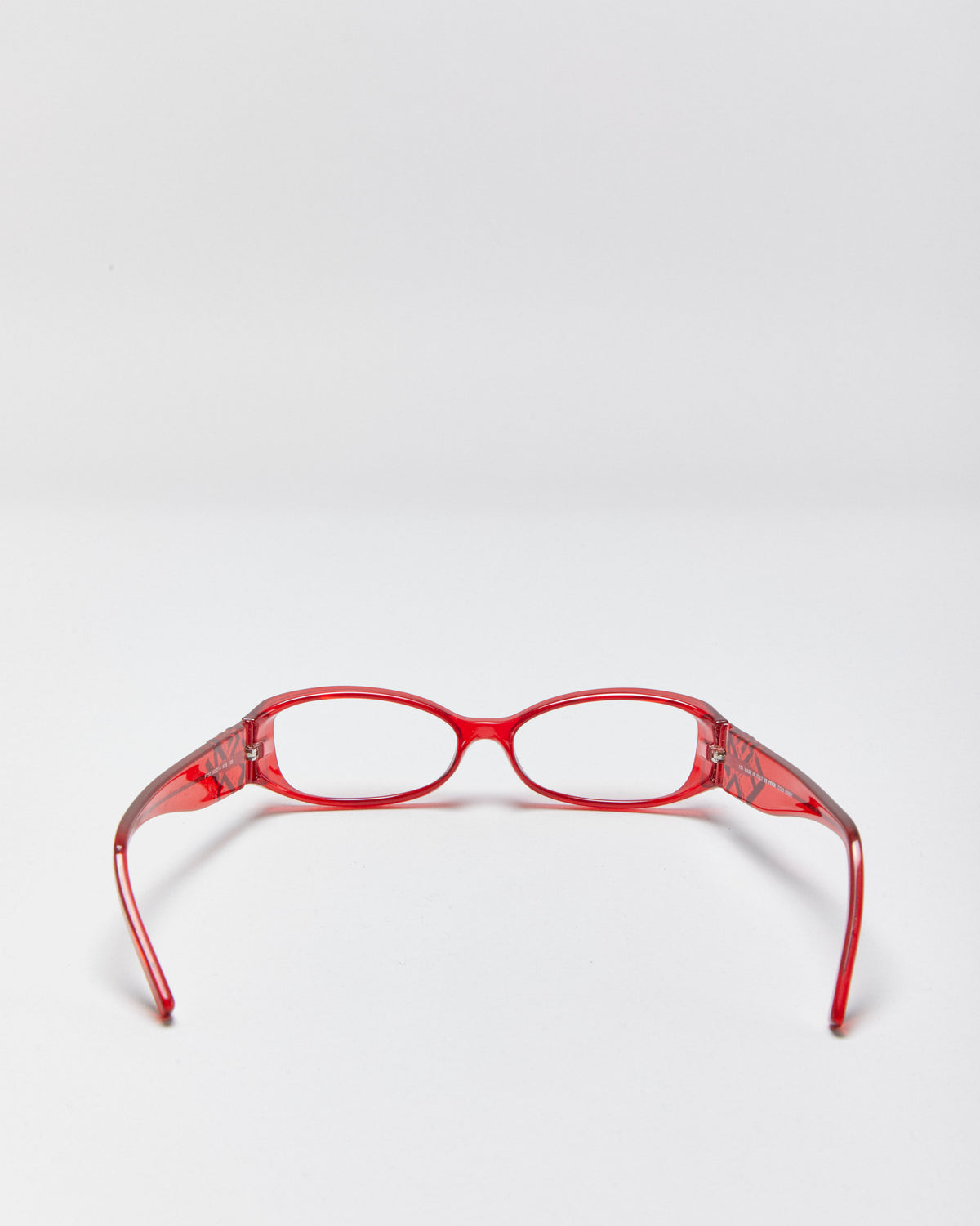 Vintage Y2K 00s Fendi Translucent Red Slim Rectangle Glasses Frames