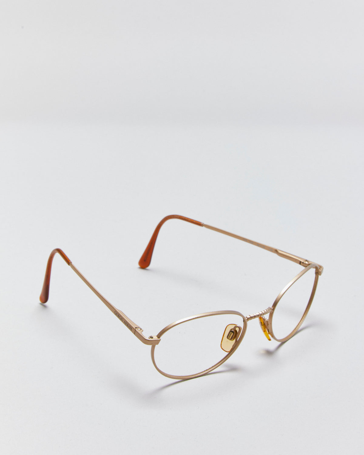Vintage 1990s Giorgio Armani 222 703 Round Metal Glasses Frames
