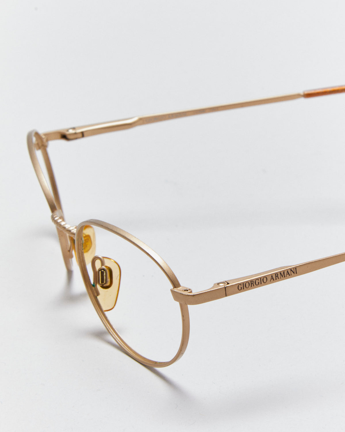Vintage 1990s Giorgio Armani 222 703 Round Metal Glasses Frames