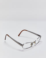 Vintage Y2K 00s Dolce &amp; Gabbana Gunmetal Cateye Slim Rectangle Glasses Frames