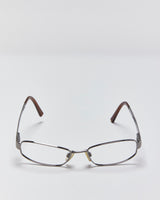 Vintage Y2K 00s Dolce &amp; Gabbana Gunmetal Cateye Slim Rectangle Glasses Frames