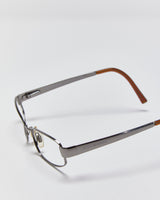 Vintage Y2K 00s Dolce &amp; Gabbana Gunmetal Cateye Slim Rectangle Glasses Frames