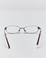 Vintage Y2K 00s Dolce &amp; Gabbana Gunmetal Cateye Slim Rectangle Glasses Frames