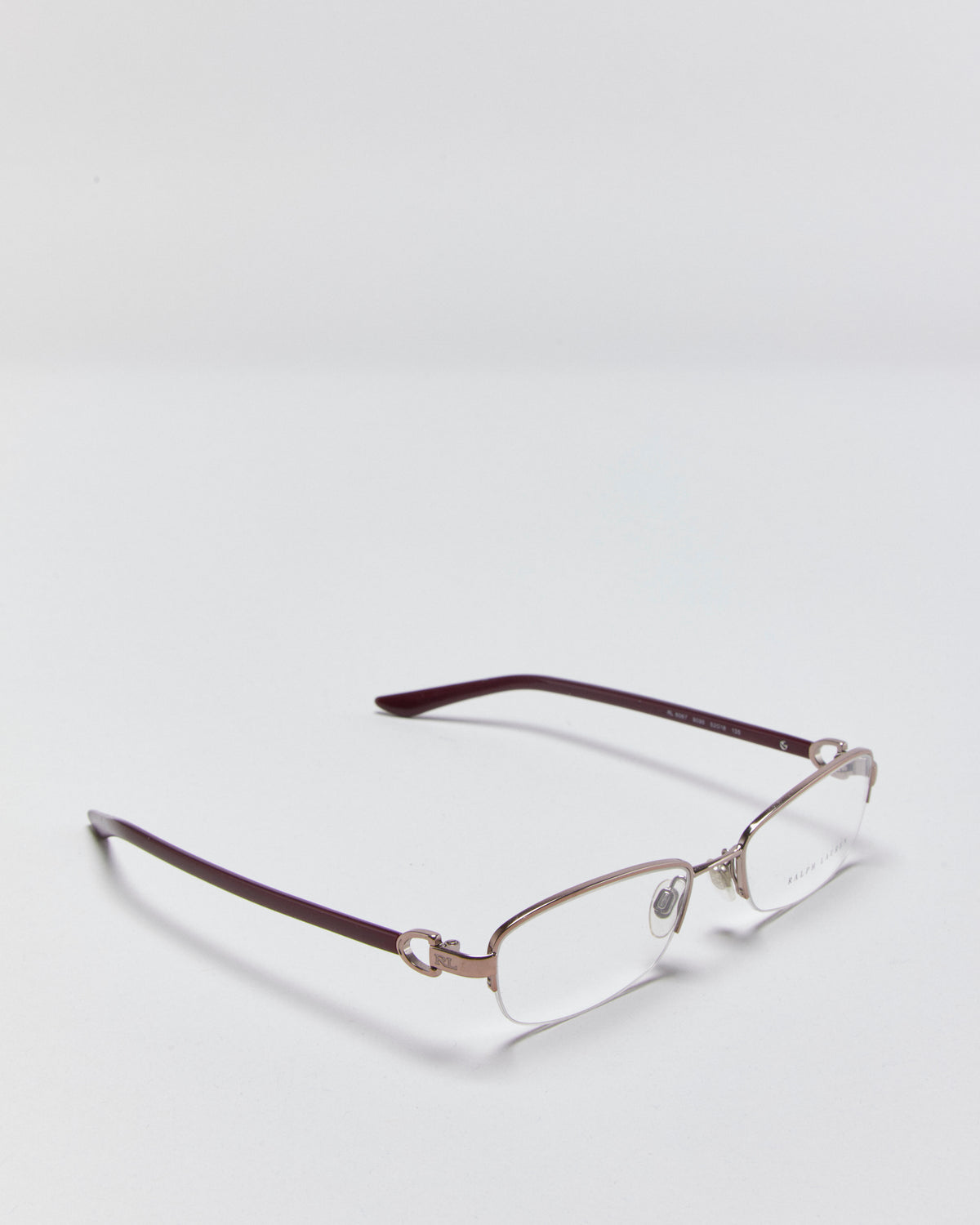 Vintage Y2K 00s Ralph Lauren Half Rim Slim Rectangle Glasses Frames