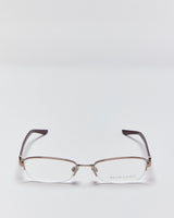 Vintage Y2K 00s Ralph Lauren Half Rim Slim Rectangle Glasses Frames