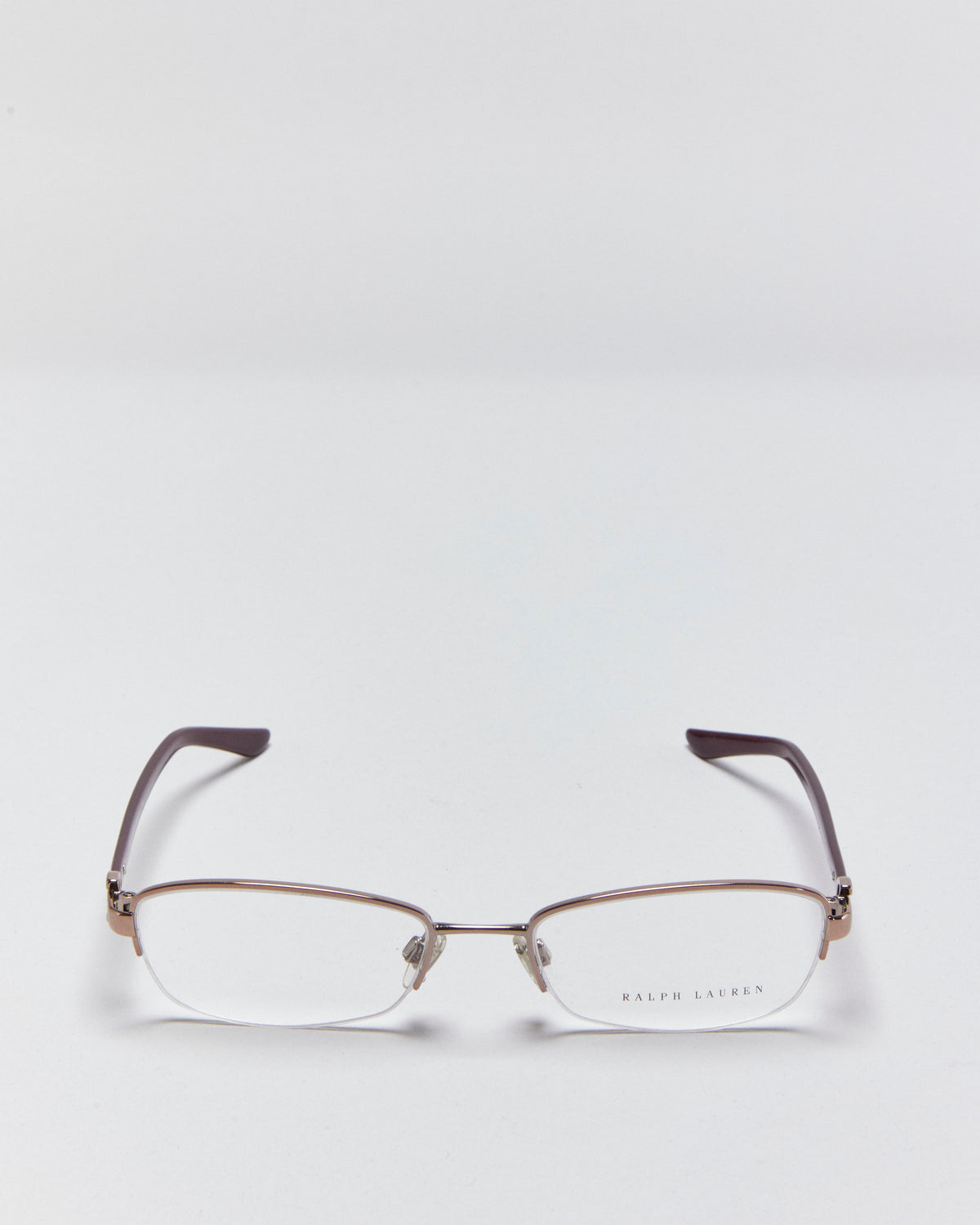 Vintage Y2K 00s Ralph Lauren Half Rim Slim Rectangle Glasses Frames