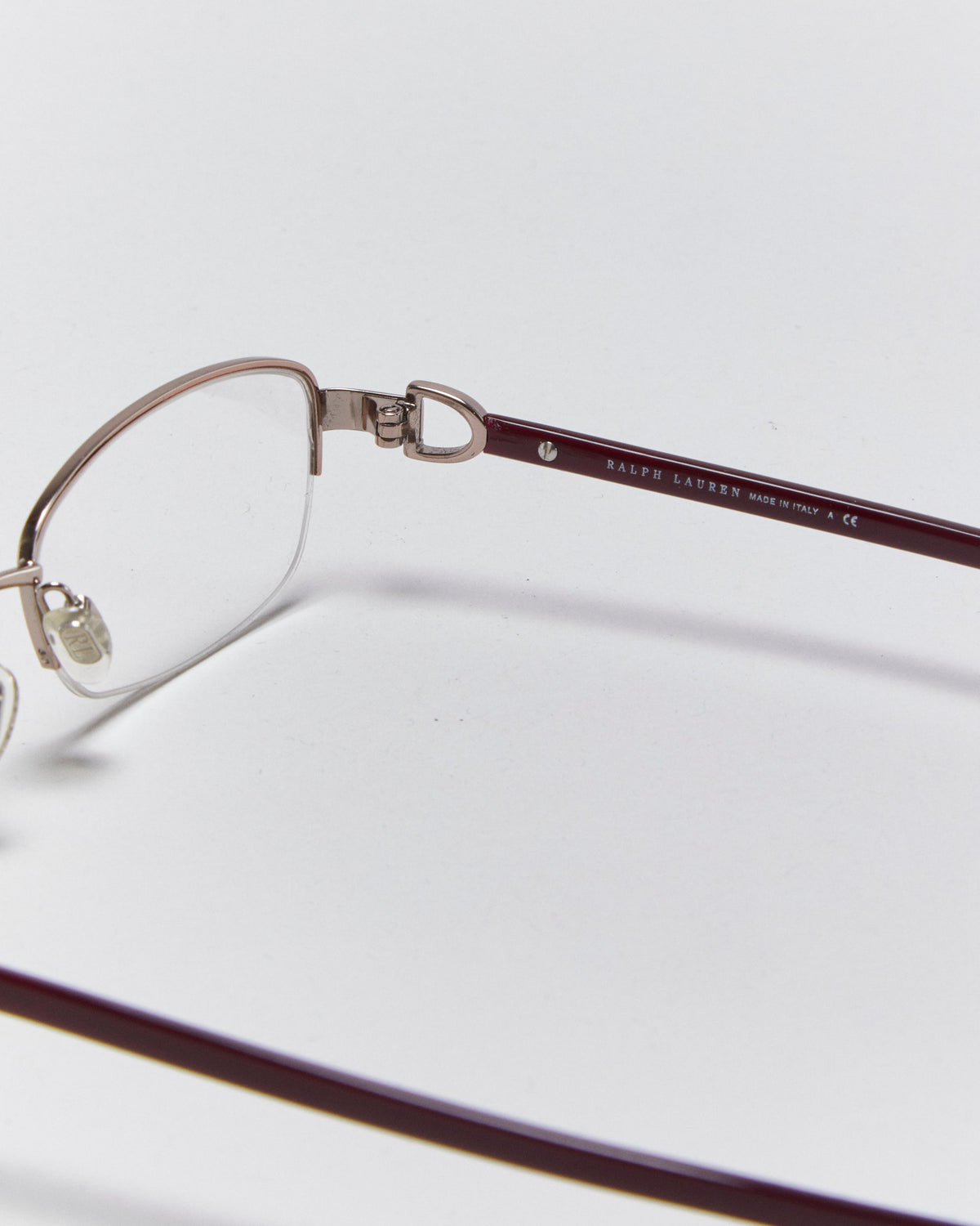 Vintage Y2K 00s Ralph Lauren Half Rim Slim Rectangle Glasses Frames