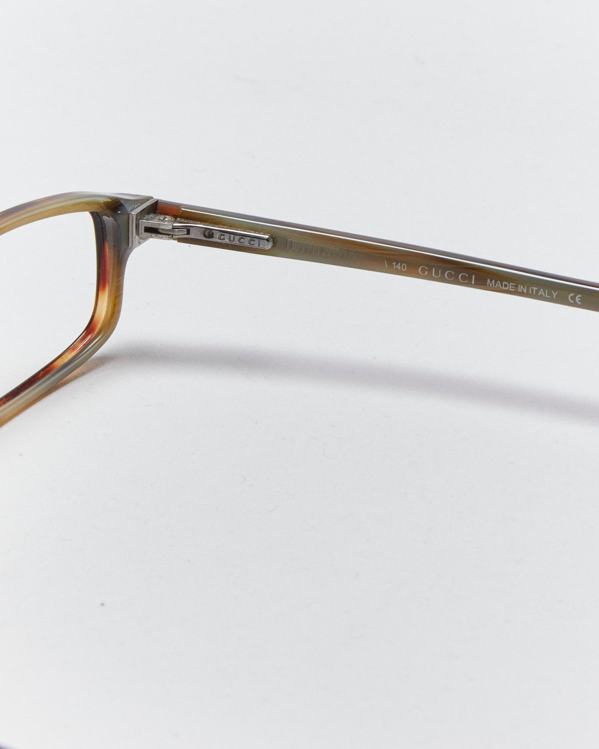 Vintage Y2K 00s Gucci Tortoise Shell Slim Rectangle Glasses Frames