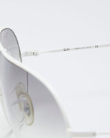 Ray Ban White Rimmed Aviator Sunglasses