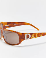 Vintage Y2k 00s Dolce &amp; Gabbana Tortoise Shell Sunglasses
