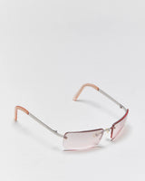 Vintage Y2k 2000s Ralph Lauren Pink Tint Wrap Sunglasses
