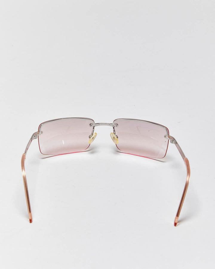 Vintage Y2k 2000s Ralph Lauren Pink Tint Wrap Sunglasses