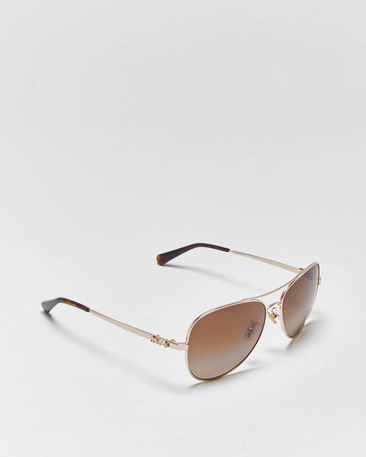 Vintage Y2k 2000s Coach Light Gold Aviator Sunglasses