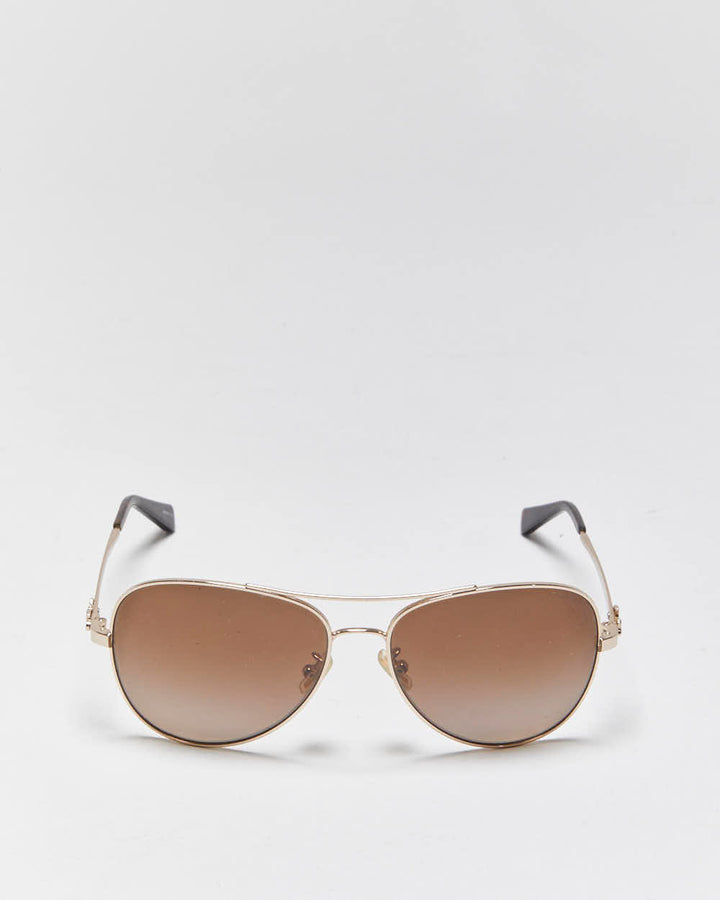 Vintage Y2k 2000s Coach Light Gold Aviator Sunglasses