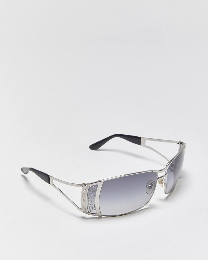 Vintage Y2k 2000s Versace Rhinestone Wrap Sunglasses