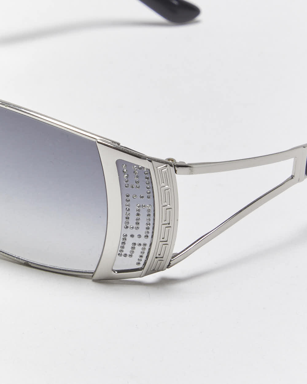 Vintage Y2k 2000s Versace Rhinestone Wrap Sunglasses