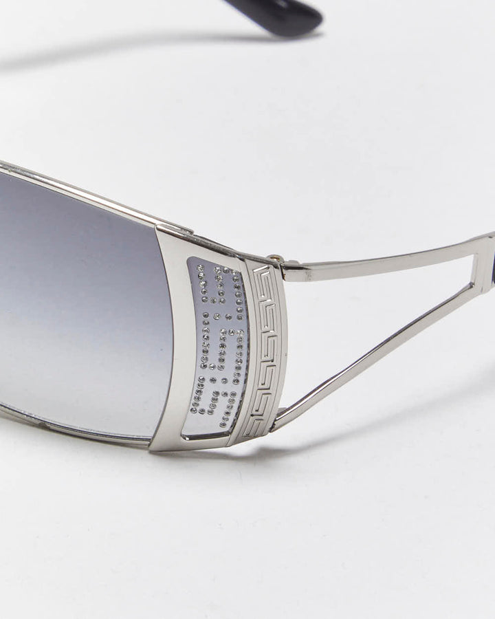 Vintage Y2k 2000s Versace Rhinestone Wrap Sunglasses