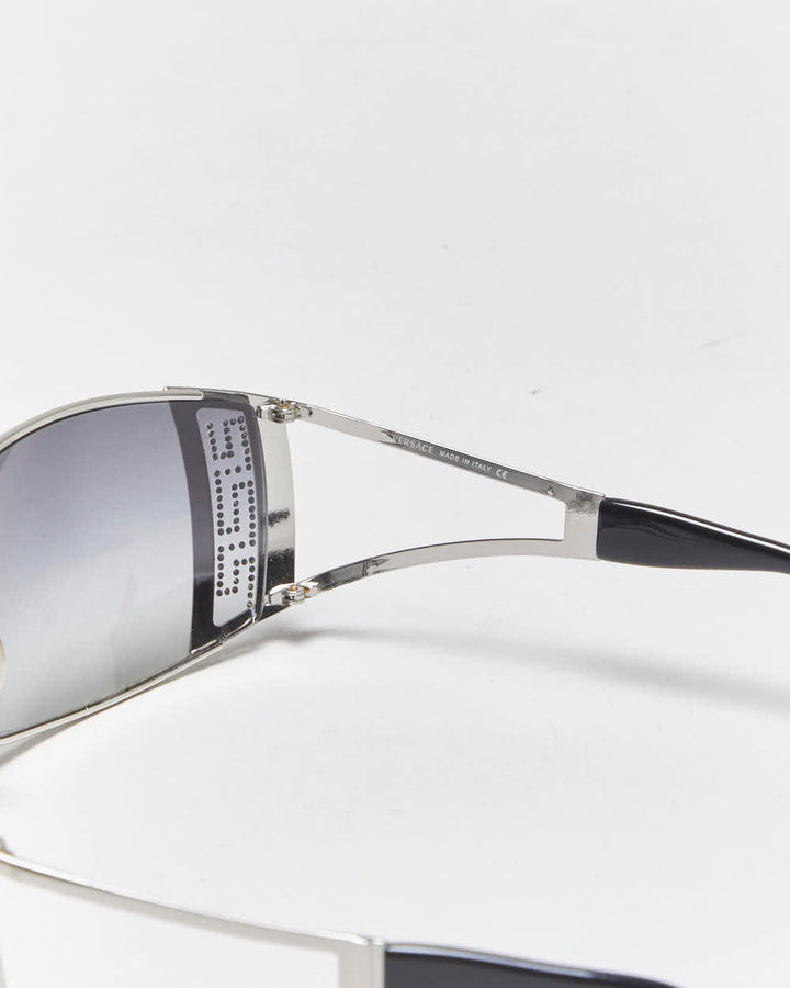 Vintage Y2k 2000s Versace Rhinestone Wrap Sunglasses