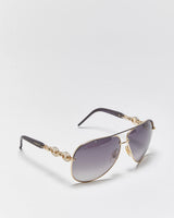 Vintage Y2k 2000s Gucci Rhinestone Chain Link Aviator Sunglasses