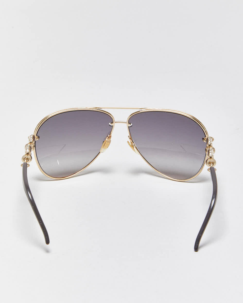 Vintage Y2k 2000s Gucci Rhinestone Chain Link Aviator Sunglasses