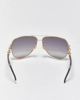 Vintage Y2k 2000s Gucci Rhinestone Chain Link Aviator Sunglasses