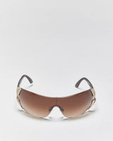 Vintage Y2k 2000s BVLGARI Rimless Rhinestone Wrap Sunglasses