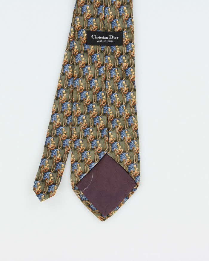Vintage 1990s Christian Dior Patterned Silk Tie