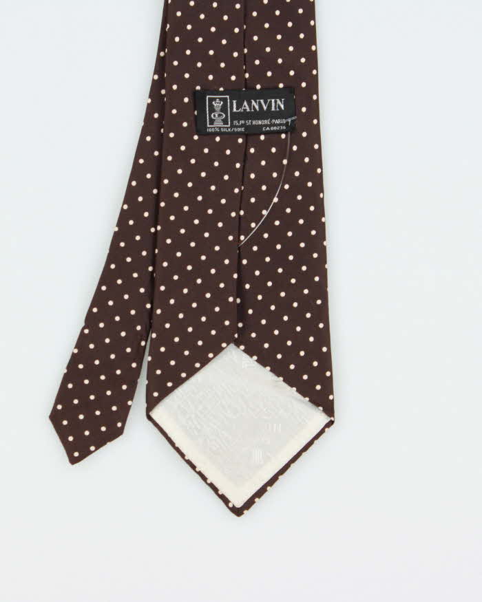 Vintage 1970s Lanvin Polkadot Silk Tie